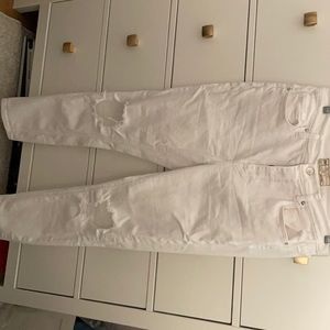 Busted Knee White Free people jeans